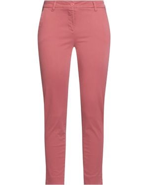 White Wise Antique Rose Pants Cotton, Elastane - Red