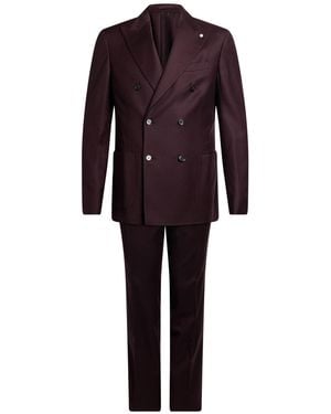 L.B.M. 1911 Suit Virgin Wool, Elastane - Purple