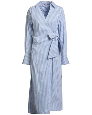 Manila Grace Sky Midi Dress Cotton, Polyamide, Elastane - Blue