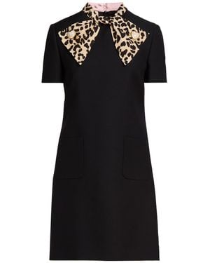Valentino Garavani Mini Dress Virgin Wool, Silk - Black