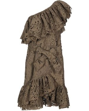 WEILI ZHENG Robe courte - Marron