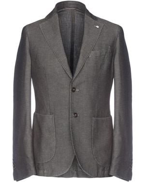 L.B.M. 1911 Military Blazer Linen, Cotton - Grey
