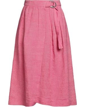 Aglini Midi Skirt Jute, Linen - Pink