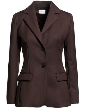 Marella Dark Blazer Polyester, Virgin Wool - Brown