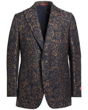 Isaia Blazer Wool, Silk, Cotton - Black