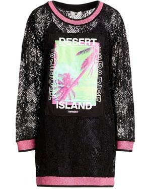 Twinset U&B Mini Dress Cotton, Polyamide, Viscose - Black