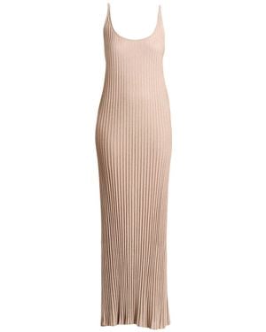 Max Mara Sand Maxi Dress Viscose, Metallic Fibre - White