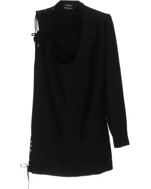 Anthony Vaccarello Mini Dress Mohair Wool Virgin Wool, Lambskin - Black