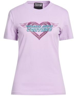 Versace Jeans Couture Lilac T-Shirt Cotton, Elastane - Pink
