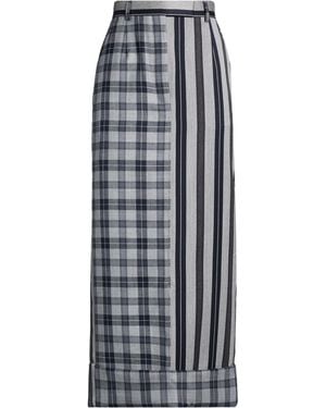 Thom Browne Maxi Skirt Wool, Cotton - Grey