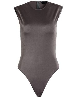 Mugler Bodysuit Polyamide, Elastane - Gray