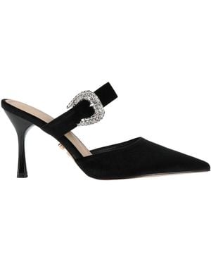 Twenty Four Haitch Mules & Clogs Synthetic Material, Textile Fibres - Black