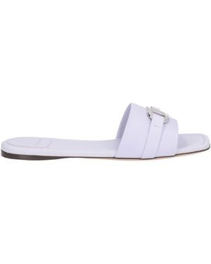 Ferragamo Lilac Sandals Calfskin - White