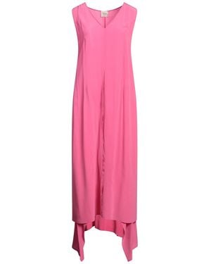 Alysi Fuchsia Midi Dress Silk - Pink