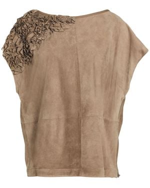 Brunello Cucinelli Top Leather - Natural