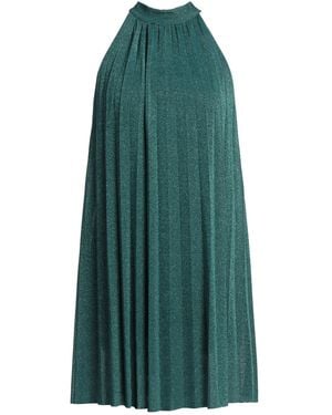 VANESSA SCOTT Deep Mini Dress Viscose, Metallic Polyester, Polyamide, Elastane - Green