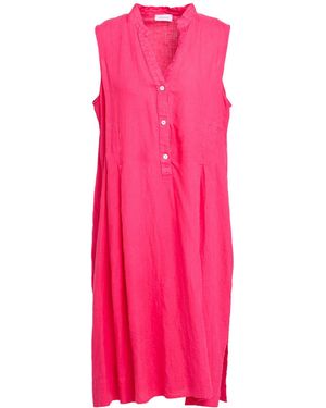 ROSSO35 Fuchsia Midi Dress Linen - Pink
