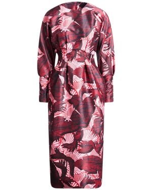 Stella Jean Burgundy Midi Dress Polyester - Red