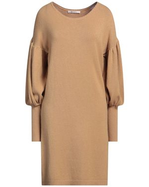 White Wise Camel Mini Dress Viscose, Modal, Nylon - Natural