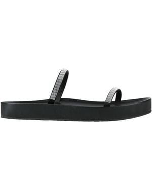 Pedro Garcia Sandals Textile Fibres, Swarovski Crystal - Black