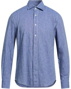 Giannetto Portofino Shirt Cotton, Linen - Blue