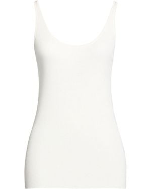 ANNAGRETA Ivory Tank Top Virgin Wool, Silk - White