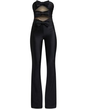 Aniye By Bow-Detailed Two-Tone Jumpsuit - Black