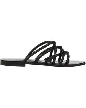 Emanuélle Vee Sandals Textile Fibres - White