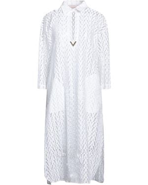 Valentino Garavani Midi Dress Viscose, Cotton, Polyamide - White