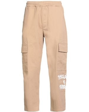 DISCLAIMER Camel Trousers Cotton, Elastane - Natural