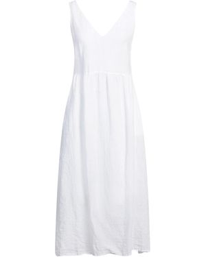 120% Lino Midi Dress - White