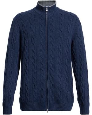Gran Sasso Cardigan Virgin Wool, Viscose, Cashmere - Blue