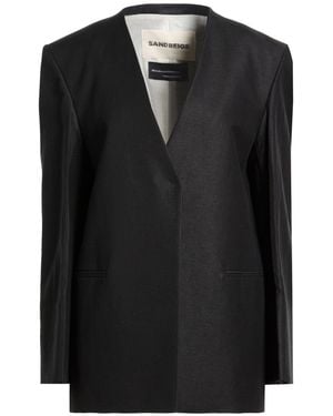 Sandbeige Blazer Cotton, Linen - Black