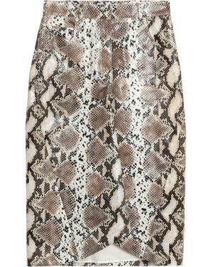 Pushbutton Midi Skirt - Gray