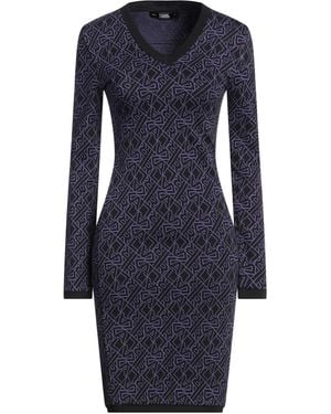 Karl Lagerfeld Midi Dress Cotton, Elastane - Blue
