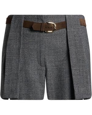 Sandro Charcoal Shorts & Bermuda Shorts Polyester, Wool, Viscose, Elastane - Black