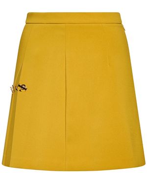 Elisabetta Franchi Mustard Mini Skirt Polyester, Elastane - Yellow