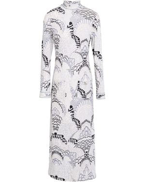 Leonard Paris Midi Dress Wool, Nylon - White