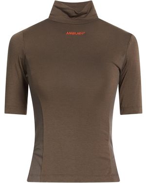 Ambush T-Shirt Rayon, Polyurethane, Cotton, Silk - Brown