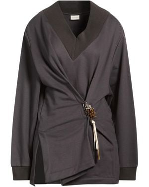 Dries Van Noten Charcoal Sweatshirt Cotton - Black