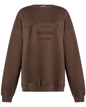 Oh April Sweatshirt Cotton, Polyester - Brown