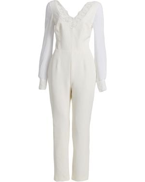 Ermanno Scervino Jumpsuit Polyester, Elastane, Viscose, Polyamide, Cotton - White
