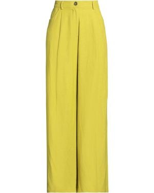 PT Torino Lime Pants Viscose, Linen - Yellow