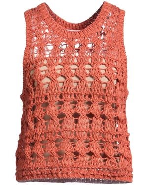 Brunello Cucinelli Brick Top Jute, Cotton, Polyamide - Red