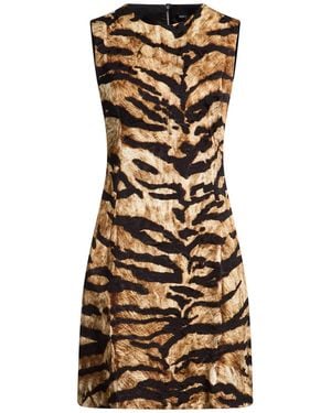 Dolce & Gabbana Camel Mini Dress Viscose, Cotton - Natural
