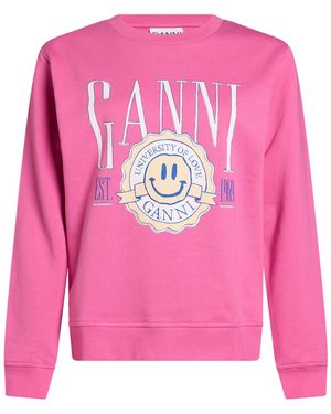Ganni Sweatshirt Organic Cotton, Polyester - Pink