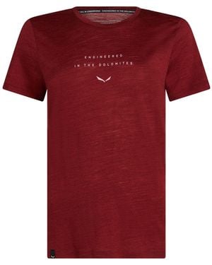 Salewa Eagle T-Shirt Wool, Polyamide - Red
