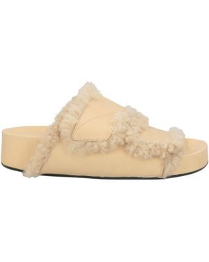 Atp Atelier Ivory Sandals Shearling - Natural