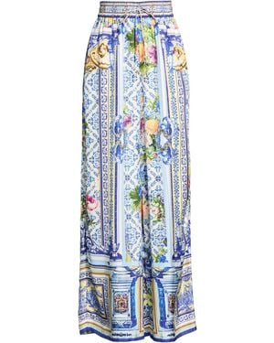 CAMILLA Pants Silk - Blue