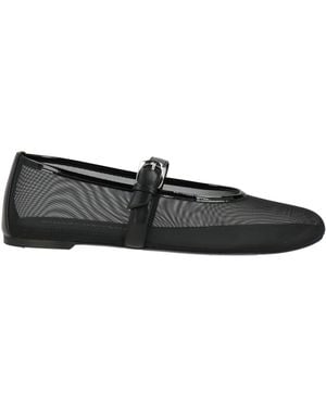 Stuart Weitzman Ballet Flats Textile Fibers - Black